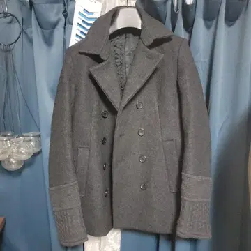 그레이 더블 브레스트 울 코트