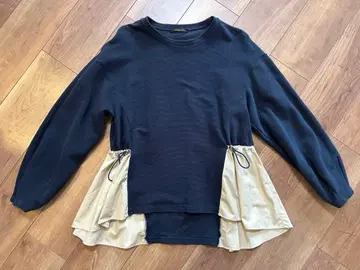 BARNYARDSTORM 사이드 도킹 풀오버 네이비&베이지 M