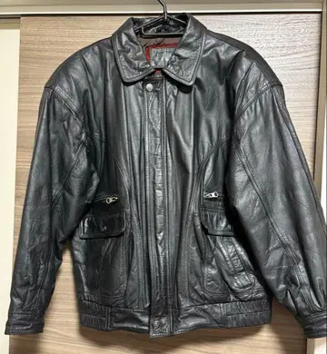 구제 vintage 가죽 자켓 소가죽 짧은 기장 블랙