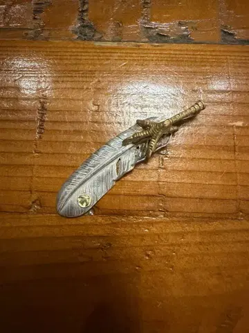 고로즈 극상 페더 목걸이 실버 금 손톱 특대형 페더