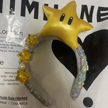 USJ 별 모양 머리띠 스팽글 스타 마리오