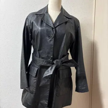 Max &co 가죽 롱 자켓 블랙