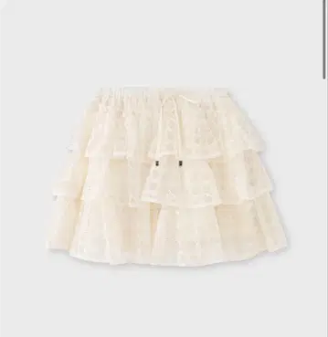 체크 자수 티어드 미니 스커트