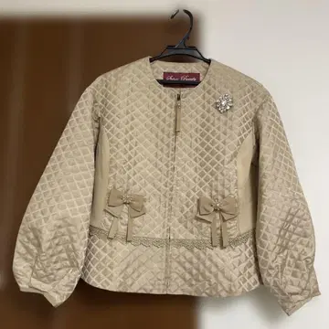 슈퍼 뷰티 베이지 노카라 자켓 사이즈 40