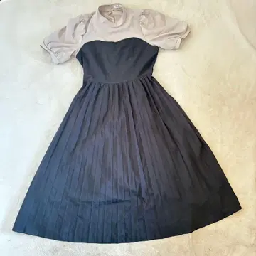 허드슨 허니 롱 원피스 화이트 네이비 S-M