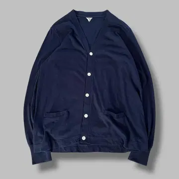 FilMelange  남성용 가디건 얇은 소재 면 100% 네이비