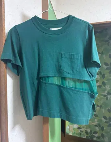 Sacai 그린 블라우스 탑 티셔츠