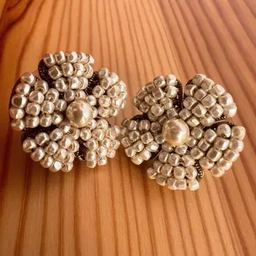 미리암 하스켈 플라워 귀걸이 펄 비즈 골드