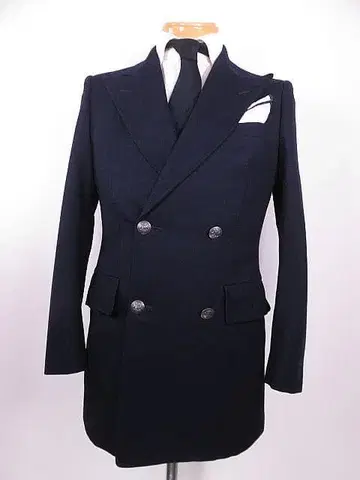 더반 더블 테일러드 자켓 가을/겨울 두꺼운 원단 각인 버튼 네이비 S