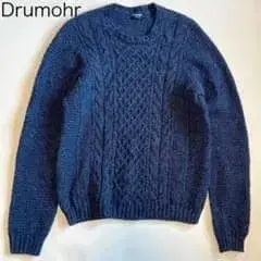 [ 돌모어 ] 케이블 니트 스웨터 울 네이비 도톰 48 이탈리아제