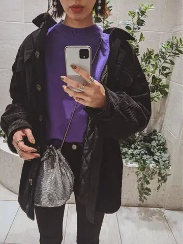 유나이티드 애로우즈 캐시미어 울 혼방 천축 크루넥 니트 풀오버