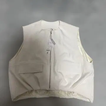 아이보리 가죽 베스트 L 사이즈