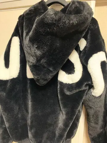 절판품 guess 로고 오버 사이즈 퍼 블루종 퍼 자켓 M