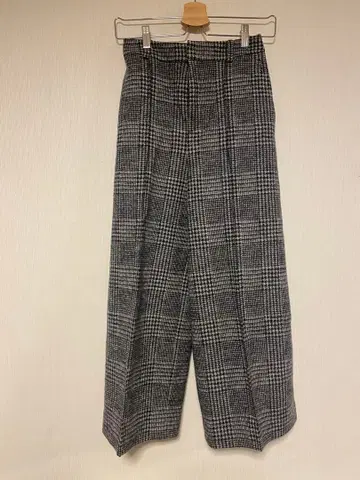 노리즈 체크 무늬 와이드 팬츠 38