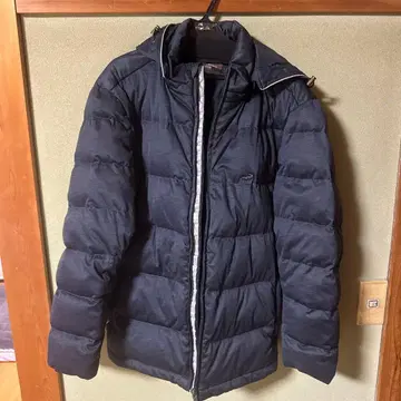 네이비 다운 자켓 후드 부착