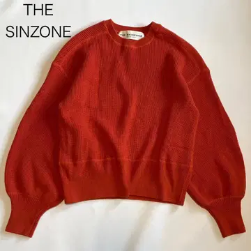 새상품급 [더신즈존] 니트 스웨터 오렌지 울 F