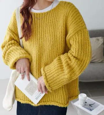 손뜨개질풍 니트