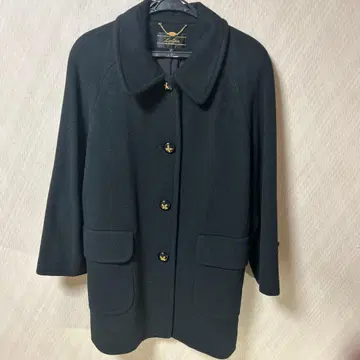 Leilian 블랙 래글런 슬리브 롱 코트 9호