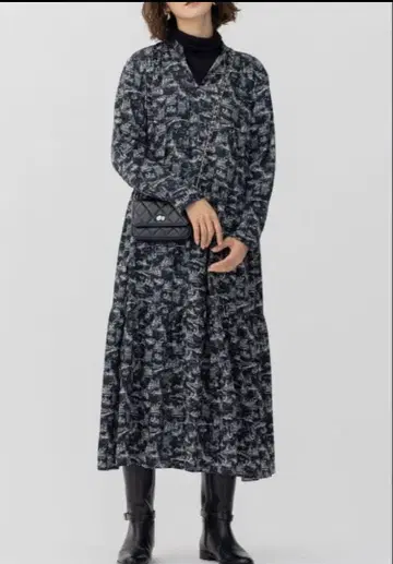 23구 프린트 티어드 원피스 사이즈 38