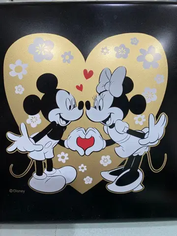 미키 미니 하트형 2단 겹합 상자