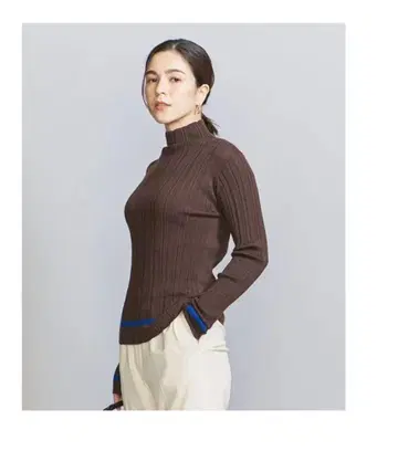 새상품급 아크릴 울 블렌드 리브 컬러 니트 - 워셔블 애로우즈