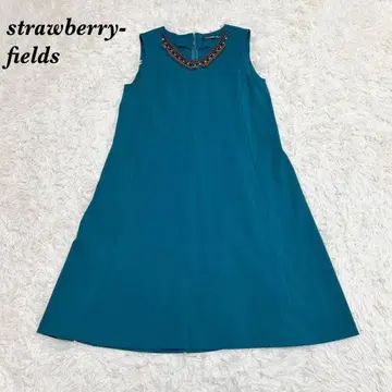 [ 새상품급 ] 스트로베리 필드 사이즈 F 비쥬 A라인 원피스 블루