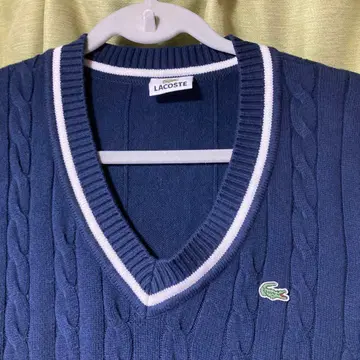 LACOSTE 네이비 V넥 베스트