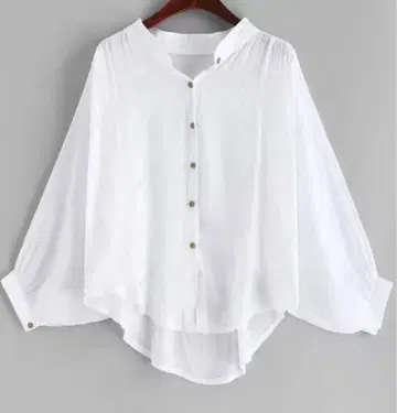 화이트 벌룬 슬리브 셔츠