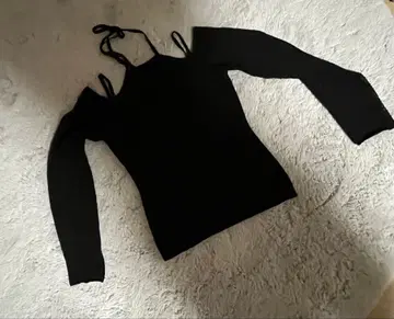 MOUSSY 블랙 니트 스웨터 오프숄더