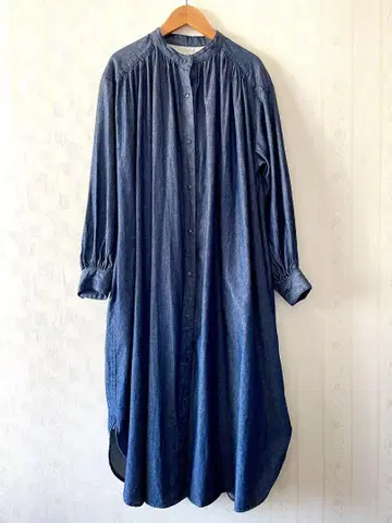 studio CLIP 데님 블루 긴팔 셔츠 원피스