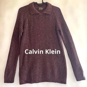 [ Calvin Klein ] 캘빈클라인 긴팔 니트 카라 부착 M