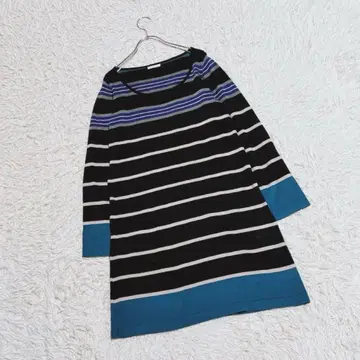 [ Weaver ] 보더 니트 원피스 (M) 울 혼방 무릎 기장