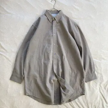 BEARDSLEY 코튼/울 BIG 셔츠 그레이 프리 사이즈