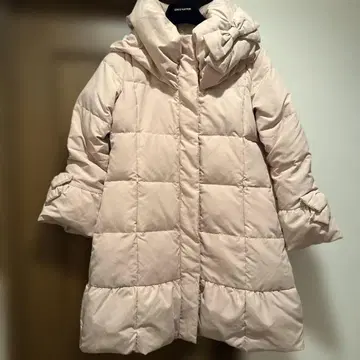 갤러리 비스콘티 핑크 다운 코트 사이즈 3 리본