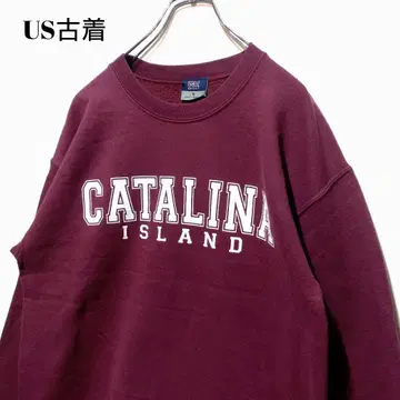 US 구제 의류 미국 빈티지 의류 맨투맨 트레이닝복 프린트 맨투맨 버건디