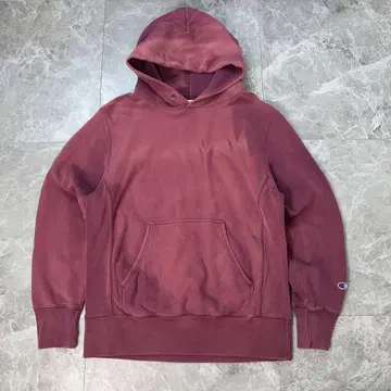 [ 오니 페이드 ] 00s champion 챔피온 무지 후드티 크림슨 L