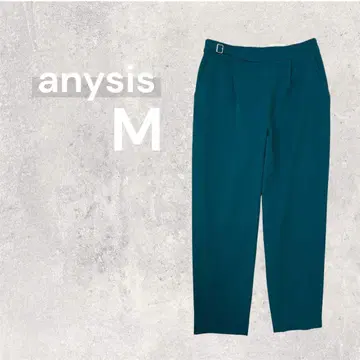 에니스이시스 테이퍼드 팬츠 하이웨스트 슬랙스 슬림 레그 업무 M 그린