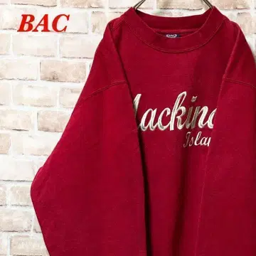 [레어] BAC 맨투맨 빅 자수 레드 인기 빅 루즈 L 사이즈