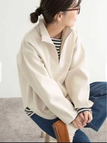 새상품 DOORS [ UR TECH ] 하프 ZIP 풀오버 IVORY