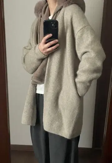 마이카 앤 디얼 라쿤 혼방 가디건