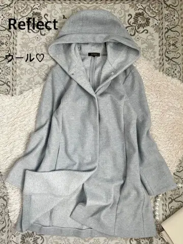 새상품급 Reflect 리플렉트 울 롱 코트 후드 부착 A라인