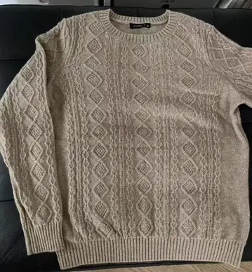 [ 미사용 새상품 ] 캐시미어 100% 그레이 케이블 니트