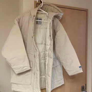 JaVa. 후드 부착 아이보리 다운 자켓