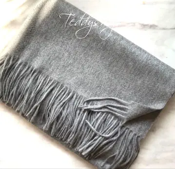 최고급 캐시미어 100% 대형 스톨 미들 그레이