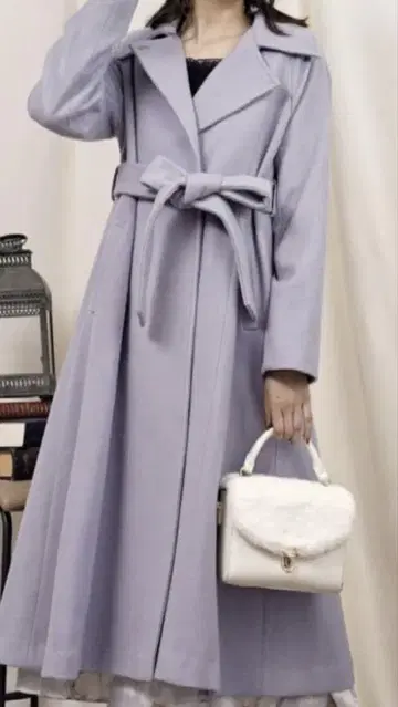 노엘라 noela 롱 코트 스카이블루 색스 귀여운