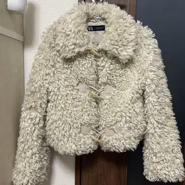 ZARA 아이보리 더플 숏코트 XS