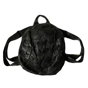 이어붙인 가죽 백팩 뜨개질 아카이브 y2k 그런지