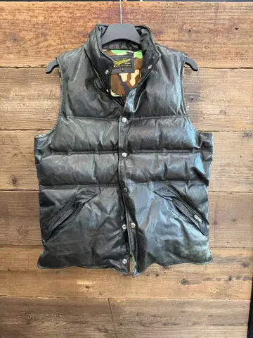 fineders keepers 가죽 다운 베스트 천연 가죽