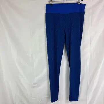 레깅스 팬츠 전체 밴딩 스트레치 신축성 있음 블루 백 트위스트 디자인