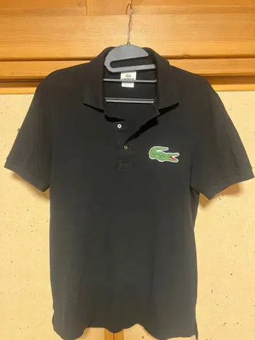 LACOSTE 블랙 피케 셔츠 빅 와펜